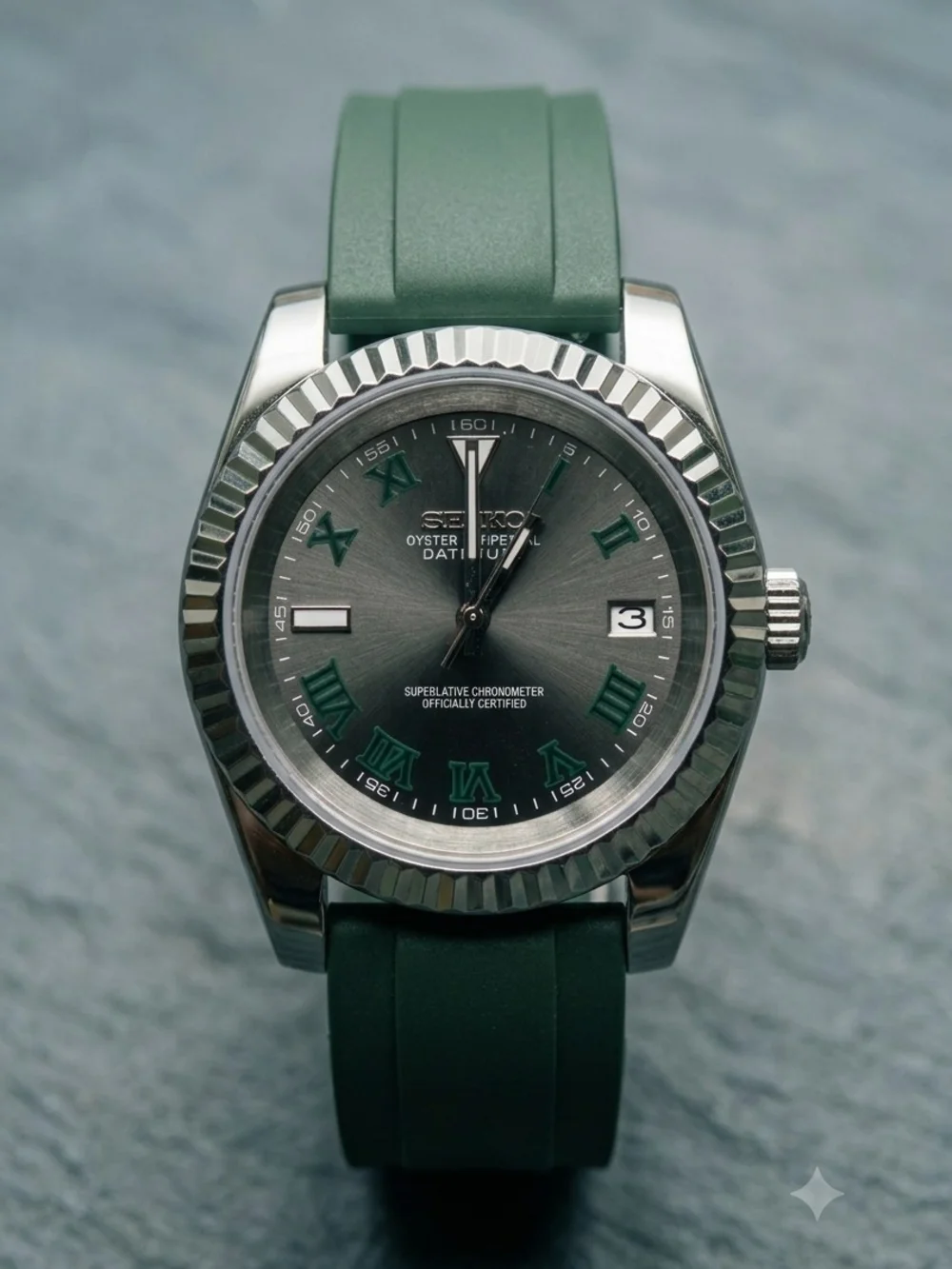 Custom 39mm Automatic Seiko Mod Watch Datejust Wimbledon Sport